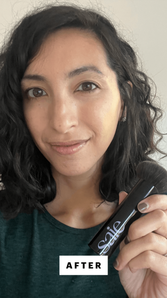 Pai after using the Saie The Base Foundation Brush
