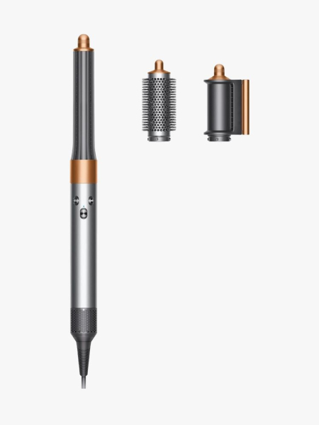 Dyson Airwrap in multiple branded components on a light gray background